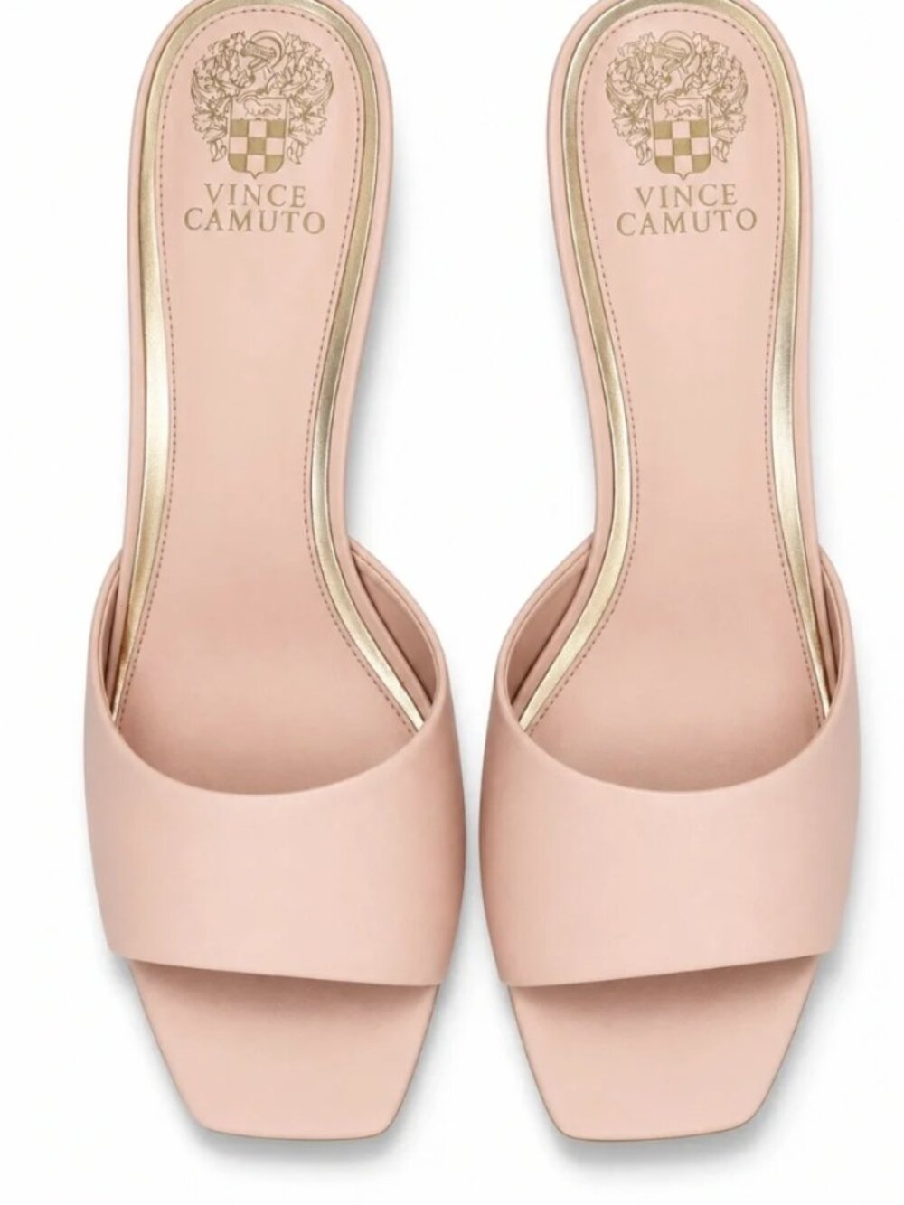 Vince Camuto Faiza Pale Peony Leather Kitten Heel Slide Sandals Size 11